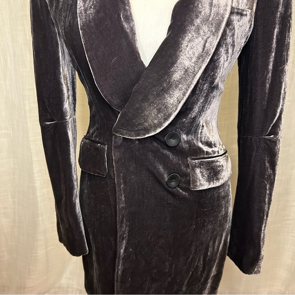 BCBG MaxAzria velvet long Double breasted coat - Picture 7 of 17